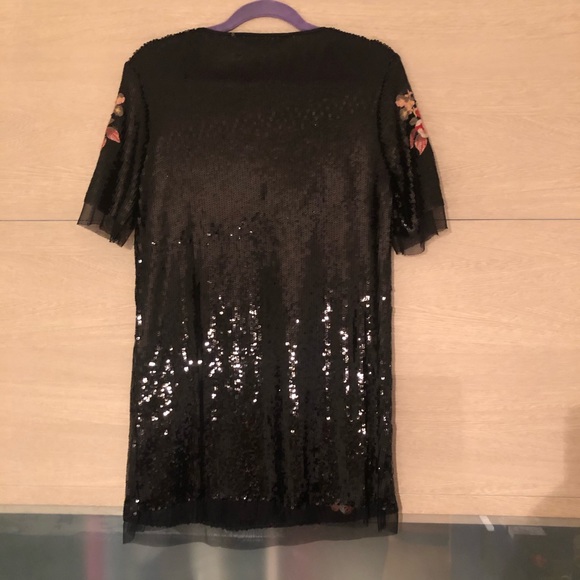 Zara Black Sequin Mini Dress XS - Picture 4 of 6